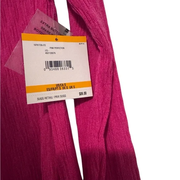 New Kasper Vibrant Pink Knit Cardigan - Picture 3 of 10